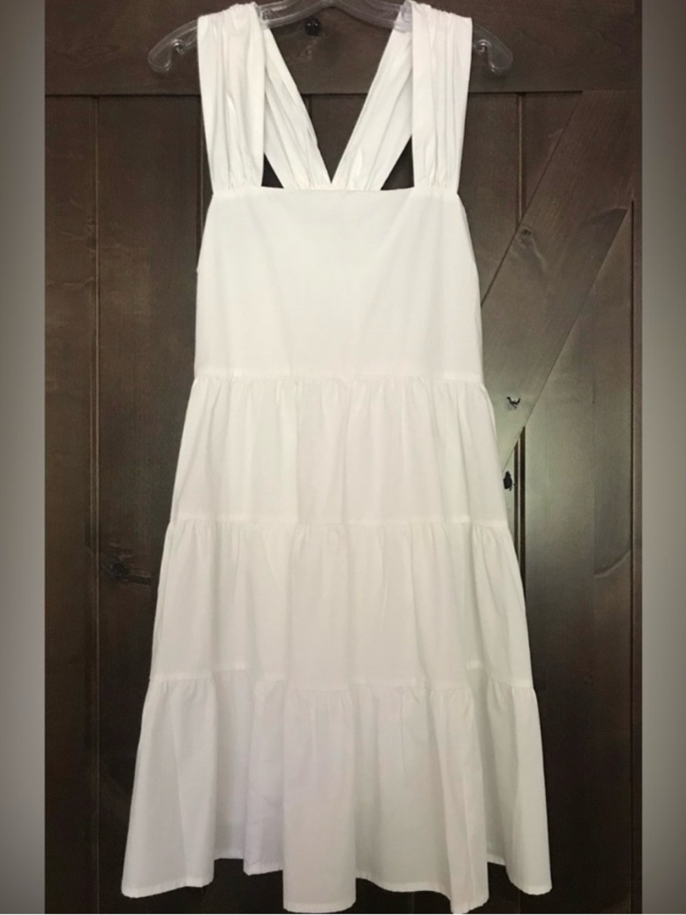 Banana Republic $120 100% Cotton White White Poplin Tiered Dress Size Womens XS - Picture 3 of 8